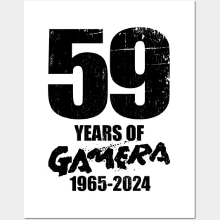 GAMERA 59 YEARS - black (front/back) Posters and Art